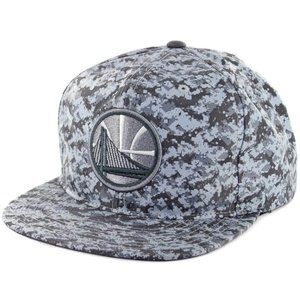 Mitchell and Ness NBA Golden State Warriors Ballistic Camo Snapback Hat Grey